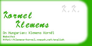 kornel klemens business card